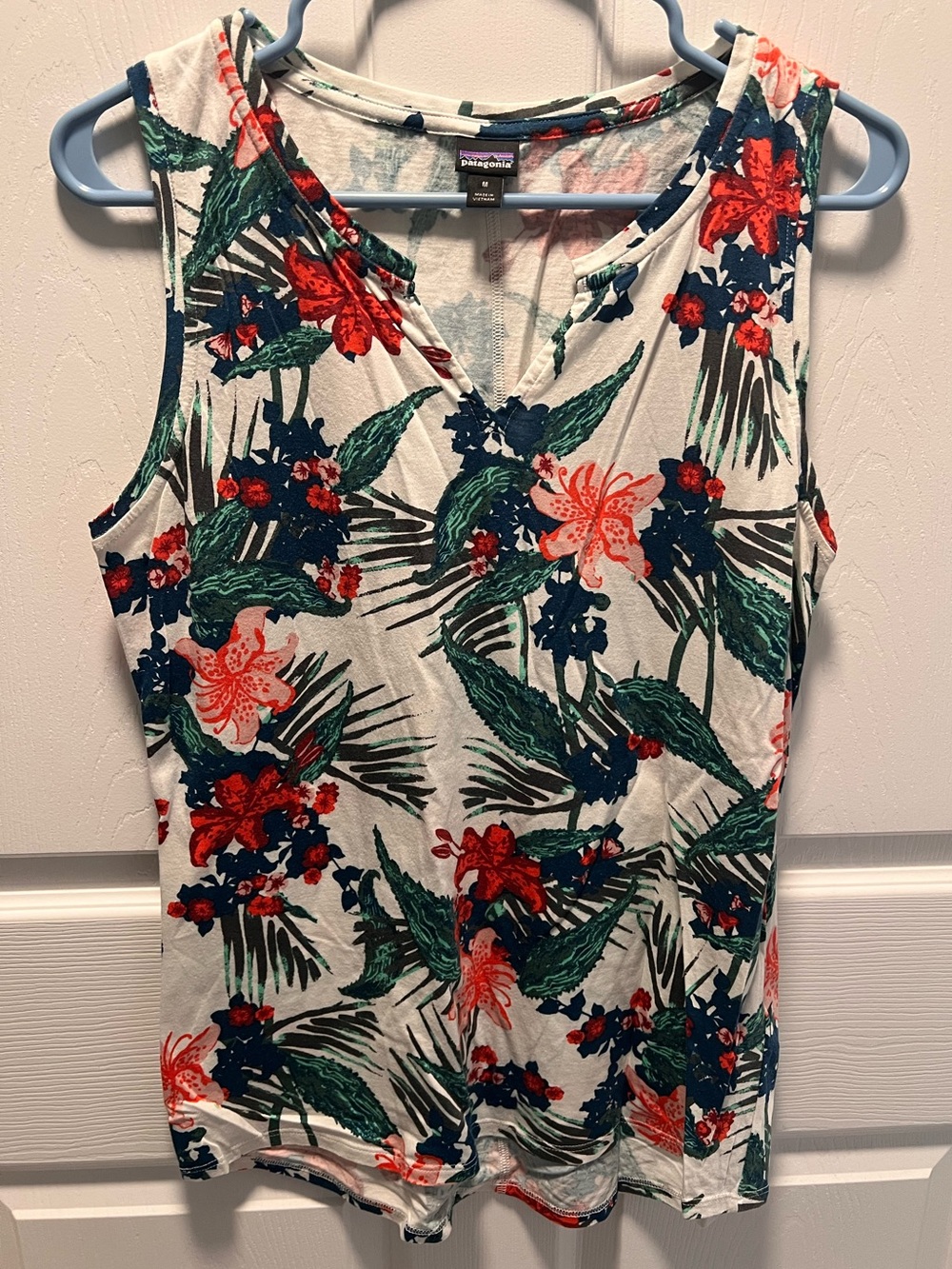 Patagonia Shallow Seas Floral V-Neck Tank Top